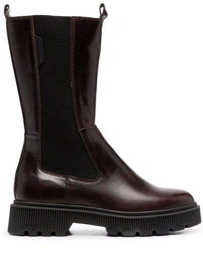 KURT GEIGER SLIP-ON LEATHER BOOTS 