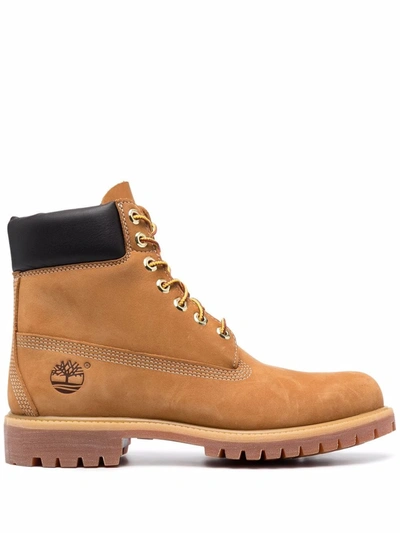 Shop Timberland Lace-up Suede Boots In Yellow