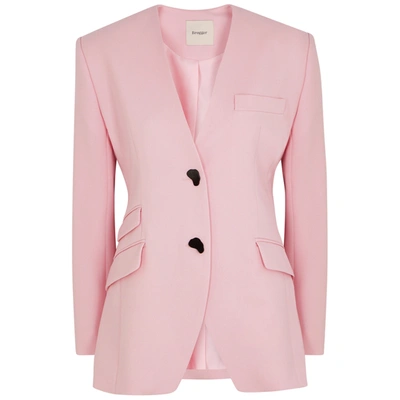 Shop Brøgger Dagny Pink Wool-blend Twill Blazer
