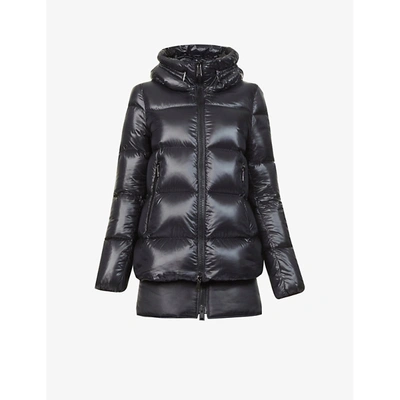 Shop Moncler Womens Black Maire Padded Shell-down Coat M