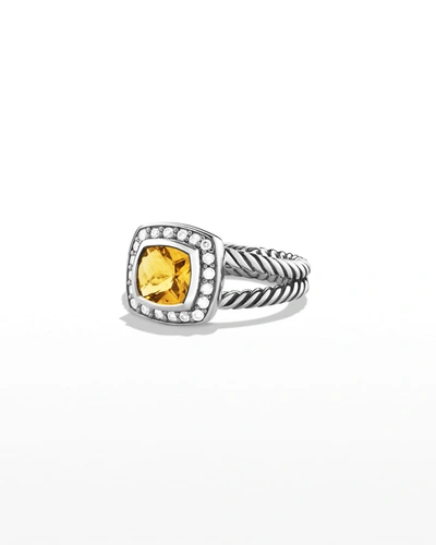 Shop David Yurman Petite Albion Ring With Diamonds In Orange