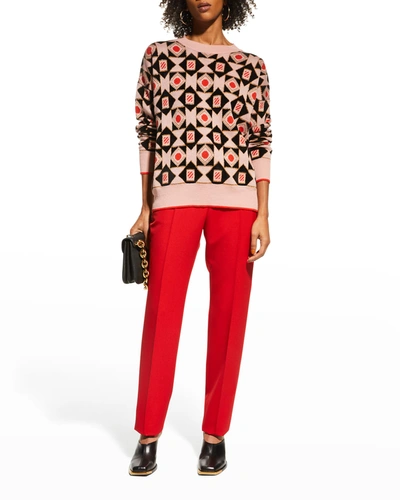 Shop La Doublej Metallic Abstract-pattern Boy Sweater In Rosa Antico Mix