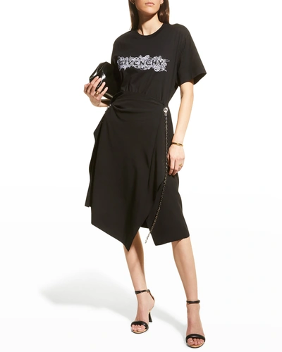 Shop Givenchy 4g Paisley-print Logo T-shirt In Black