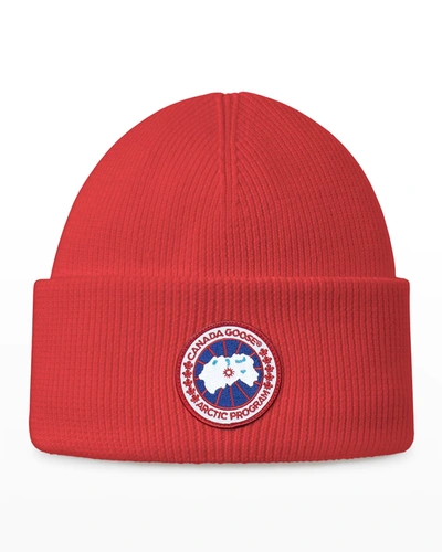 Canada Goose Red Arctic Disc Beanie In Red
