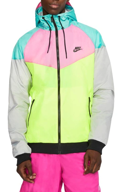 Nike Sportswear Heritage Windrunner Men's Jacket In Lotus Pink/volt/light  Aqua | ModeSens