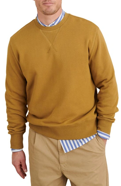 Shop Alex Mill Garment Dyed Crewneck Sweatshirt In Golden Olive