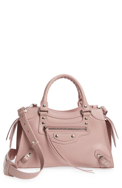 Shop Balenciaga Small Neo Classic City Leather Top Handle Bag In Powder Pink