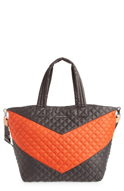 Shop Mz Wallace Deluxe Large Metro Tote In Magnet Flame Chevron