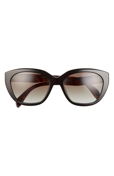 Shop Prada 56mm Gradient Cat Eye Sunglasses In Black Grey