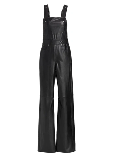 Shop A.l.c Braelyn Faux Leather Jumpsuit In Black