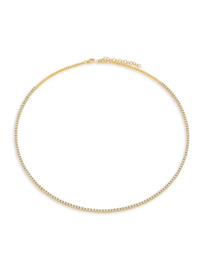 Shop Ef Collection Women's Grace 14k Yellow Gold & Diamond Tennis Necklace
