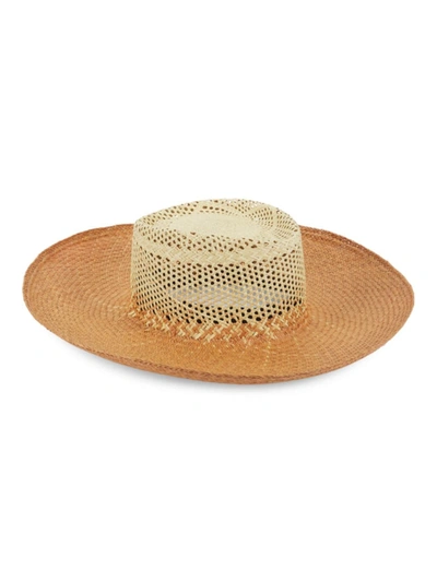 Shop Freya Women's Eclipse Woven Straw Panama Hat In Butterscotch