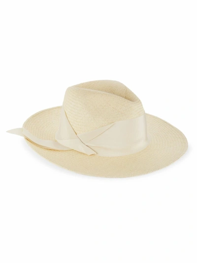 Shop Freya Women's Gardenia Woven Straw Fedora In Natural Bone