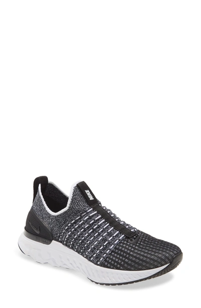 Shop Nike React Phantom Run Flyknit 2 Running Shoe In Black/ Summit White