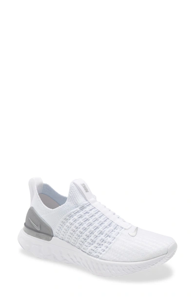 Shop Nike React Phantom Run Flyknit 2 Running Shoe In True White/ Silver/ White