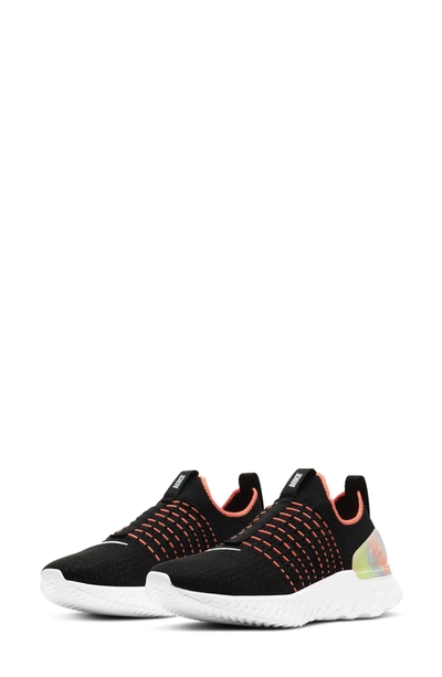 Shop Nike React Phantom Run Flyknit 2 Running Shoe In Black/ Multi/ Bright Mango