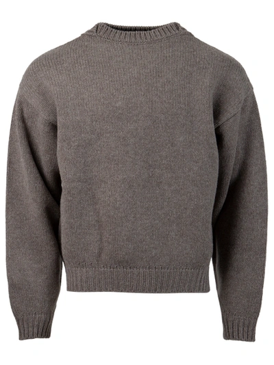 Shop Fear Of God Overlap Wool Sweater Warm Grey