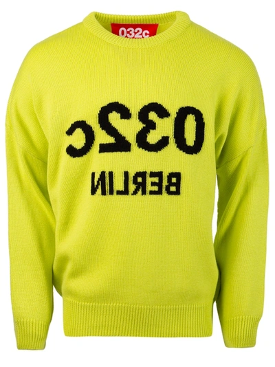 Shop 032c Wool Selfie Sweater Neon Acid Green