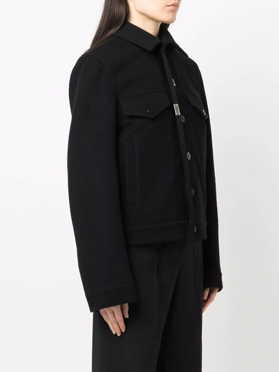 Shop Ann Demeulemeester Wool Felt Trucker Jacket In Black