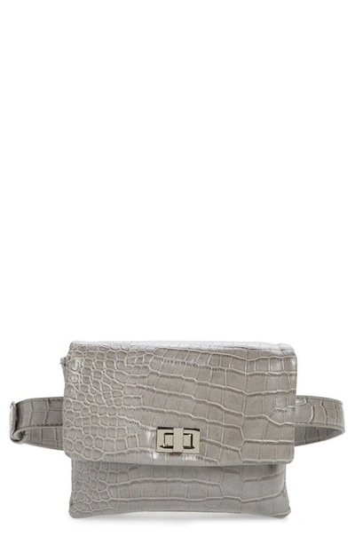 Shop Mali + Lili Aria Convertible Vegan Leather Belt Bag In Light Grey