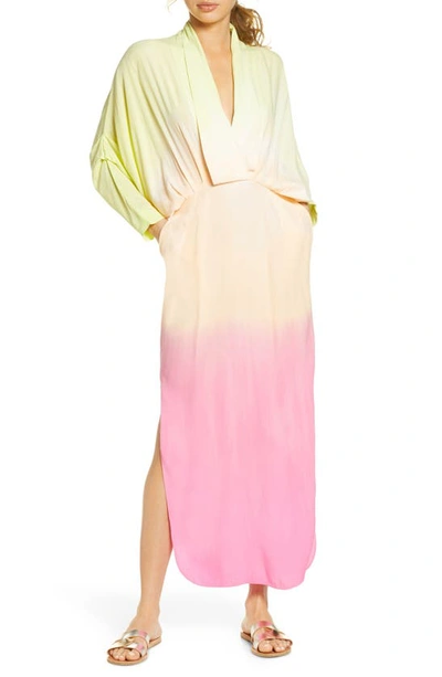 Shop S/w/f Sunset Long Sleeve Dip Dye Maxi Dress