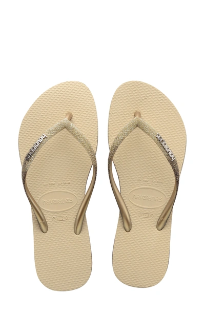 Shop Havaianas Havianas Slim Sparkle Flip Flop In Sand Grey