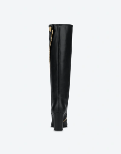 Shop Moschino Couture Biker Nappa Boots In Black