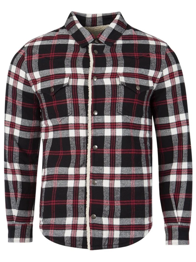 Shop Saint Laurent Oversized Western Check Print Shirt Red And Black