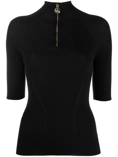 Shop Lanvin Zip-fastening Knitted Top In Black