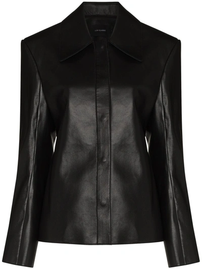 Shop Low Classic Recycled Leather Shirt In Black