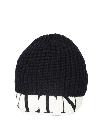 Shop Valentino Wool Beanie Hat In Black