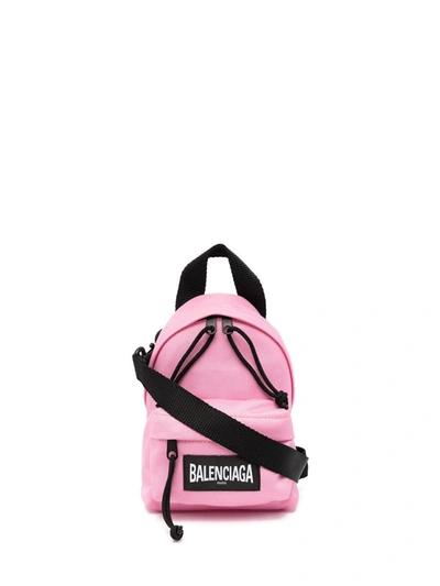 Shop Balenciaga Oversized Mini Crossbody Backpack In Pink