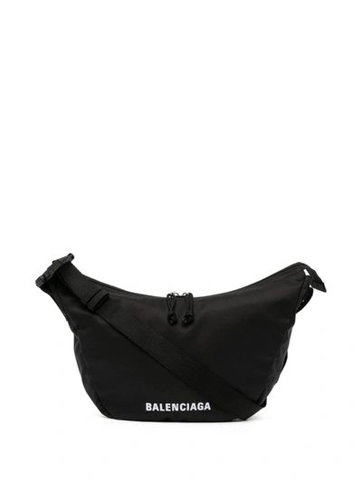 Shop Balenciaga Wheel Sling Shoulder Bag In Black