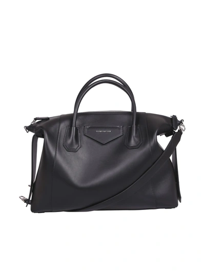 Shop Givenchy Medium Antigona Soft Leather Bag In Black