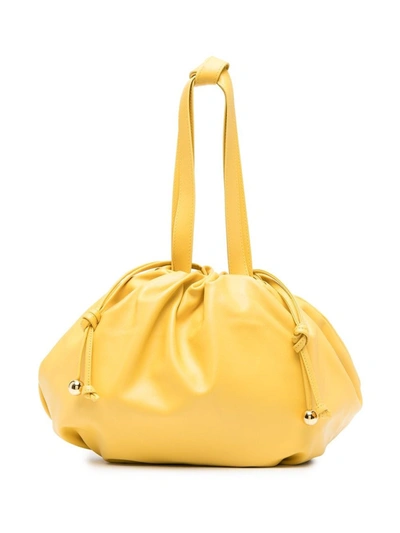 Shop Bottega Veneta Yellow Gathered-detail Tote Bag