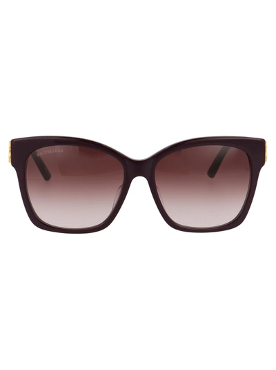 Shop Balenciaga Eyewear Dynasty Square Frame Sunglasses In Red