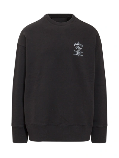 Shop Givenchy Logo Printed Crewneck Sweatshirt In Black
