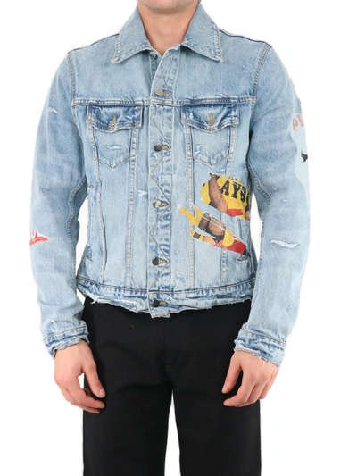 Shop Amiri X Playboy Magazine Denim Jacket In Blue