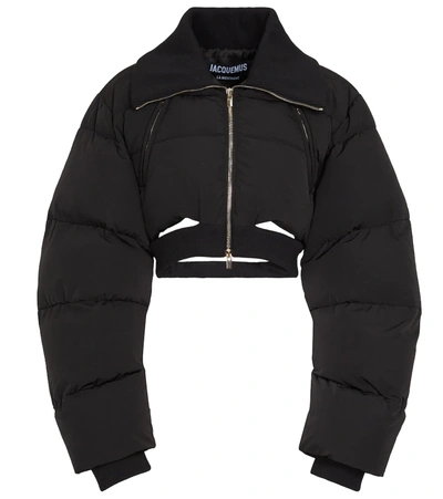 Shop Jacquemus La Doudoune Pralù Crop Puffer Jacket In Black