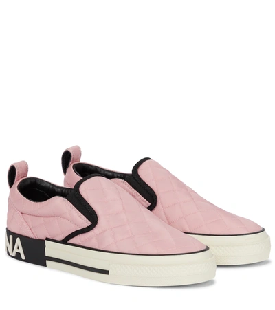 Shop Dolce & Gabbana Custom 2.0 Quilted Slip-on Sneakers In Pink/black