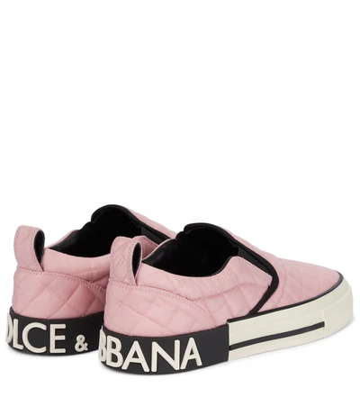 Shop Dolce & Gabbana Custom 2.0 Quilted Slip-on Sneakers In Pink/black
