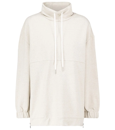 Shop Varley Warwick Hooded Cotton-blend Sweatshirt In String Grey Marl