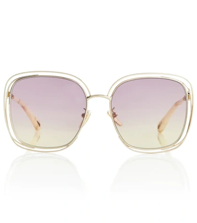 Shop Chloé Square Sunglasses In Gold-gold-pink