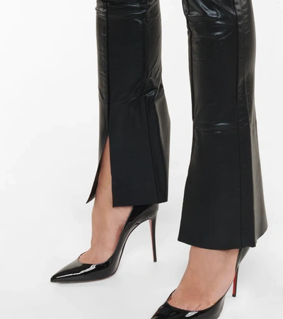 Shop Norma Kamali Spat Coated High-rise Leggings In Black Foil