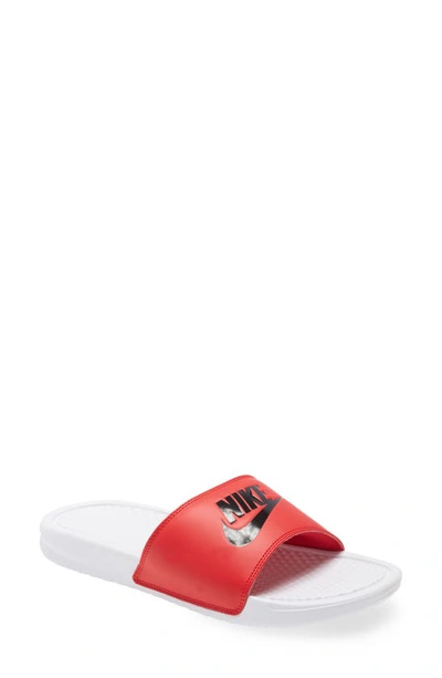 Shop Nike Benassi Jdi Slide Sandal In 109 White/black