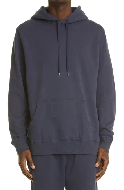 Shop Sunspel French Terry Pullover Hoodie In Navy