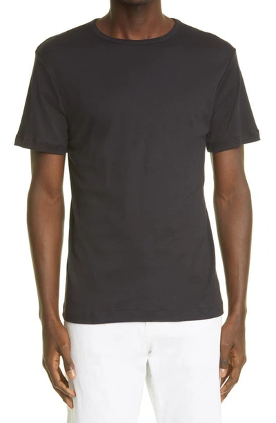 Shop Sunspel Sea Island Solid T-shirt In Black