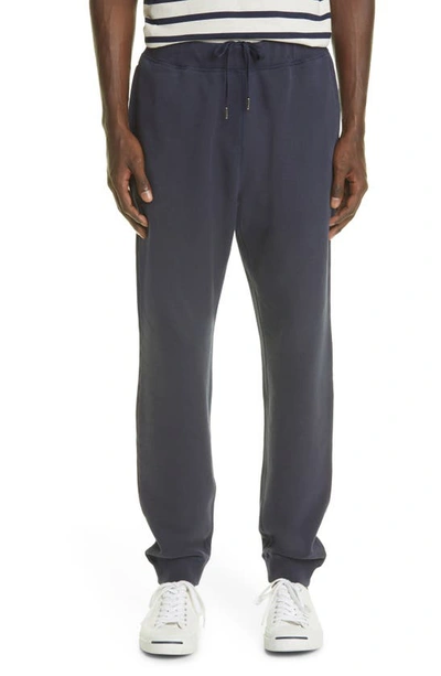 Shop Sunspel French Terry Jogger Sweatpants In Navy