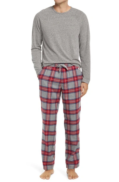 Shop Ugg (r) Steiner Pajamas In Grey Heather / Red Plaid