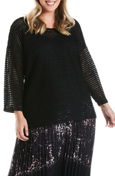 Shop Estelle Cageless Open Weave Top In Black